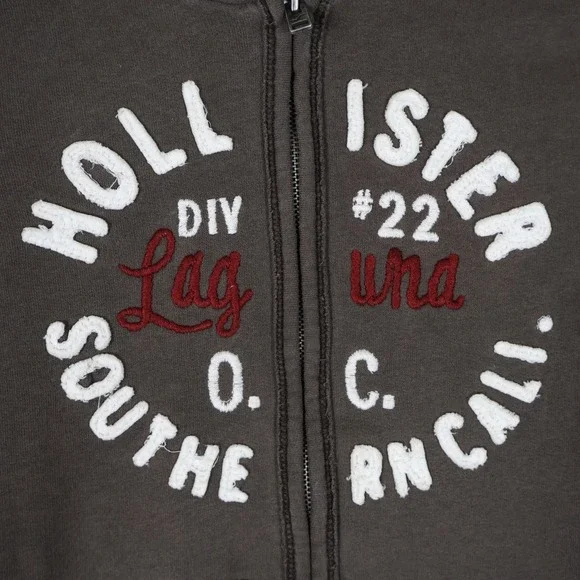 Hollister Laguna OC Southern Cal Women's Full Zip Hoodie Brown XS 16x20 - Picture 2 of 16